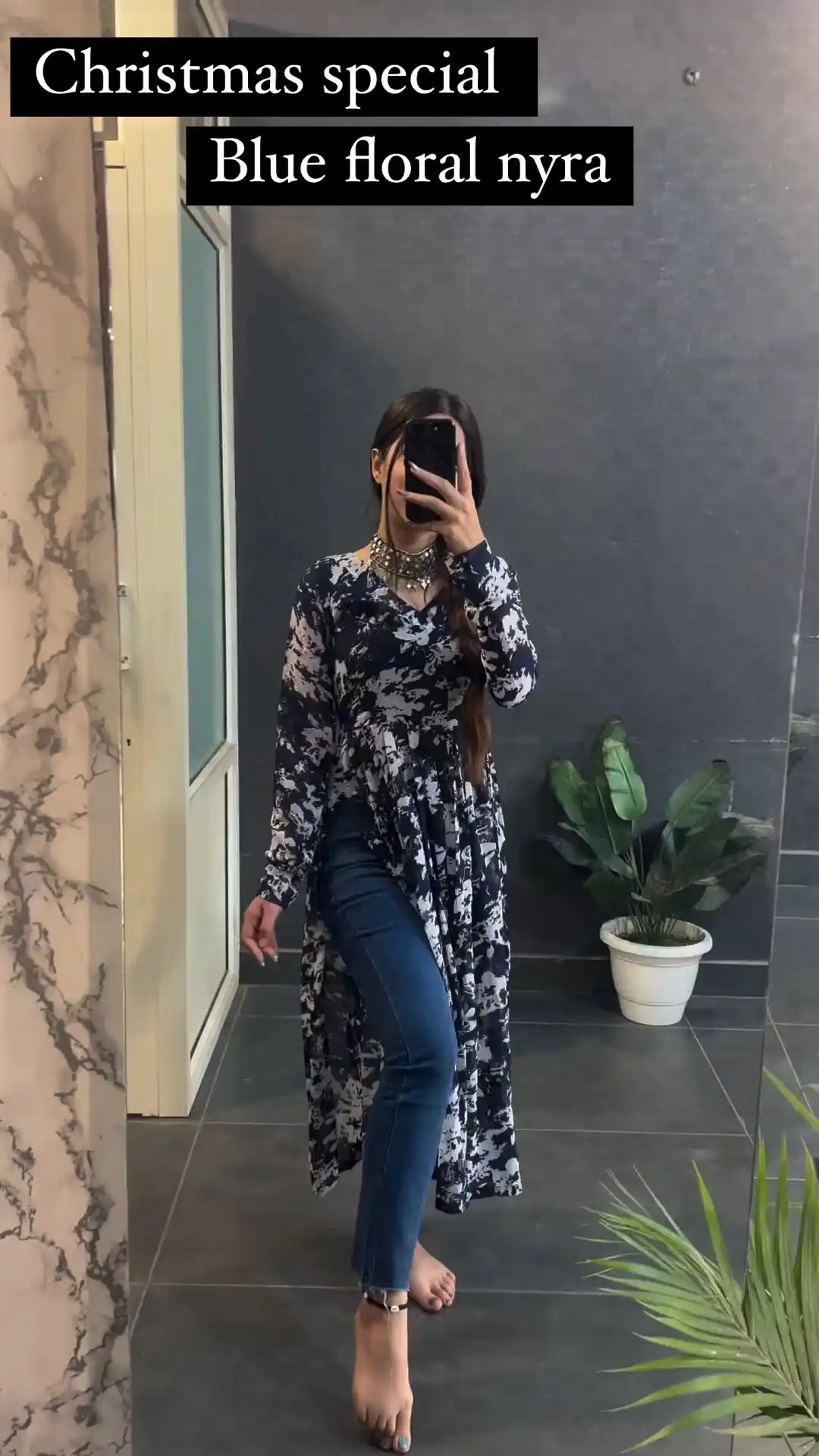 New Women's Nyra style Blue Floral Kurtis.png